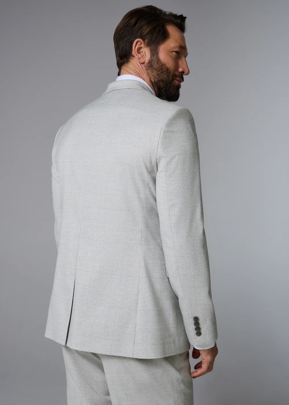 Taylor & Wright Elwood Grey Check Tailored Fit Suit Jacket - 50 Chest Short Image 4