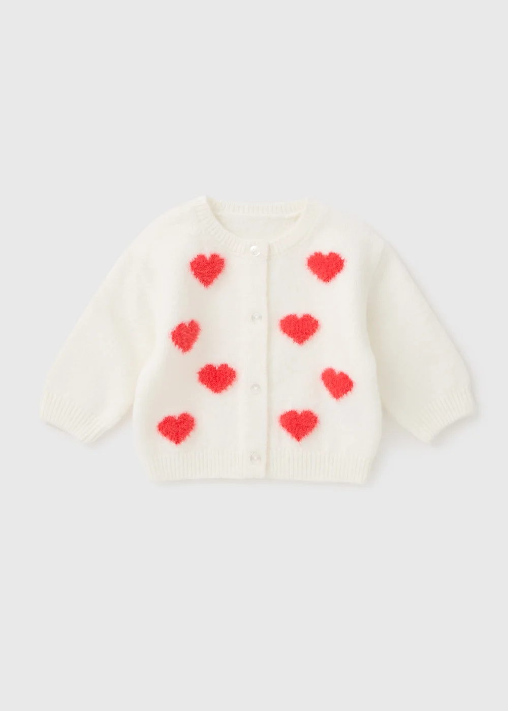 Baby Cream Love Heart Cardigan (Newborn-23mths) - 0-3 months Image 1