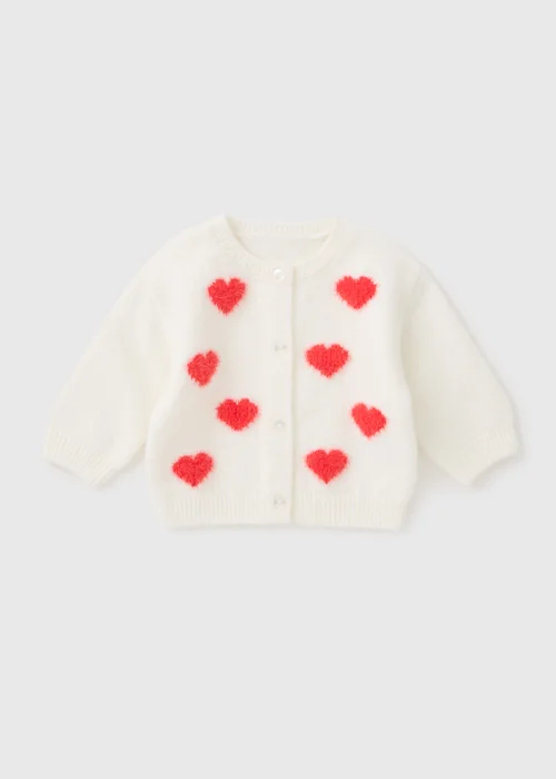 Baby Cream Love Heart Cardigan (Newborn-23mths) - 0-3 months Image 1
