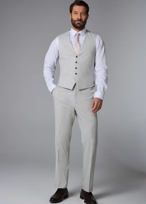Taylor & Wright Elwood Grey Tailored Check Suit Trousers - 36 Waist 29 Leg Image 3