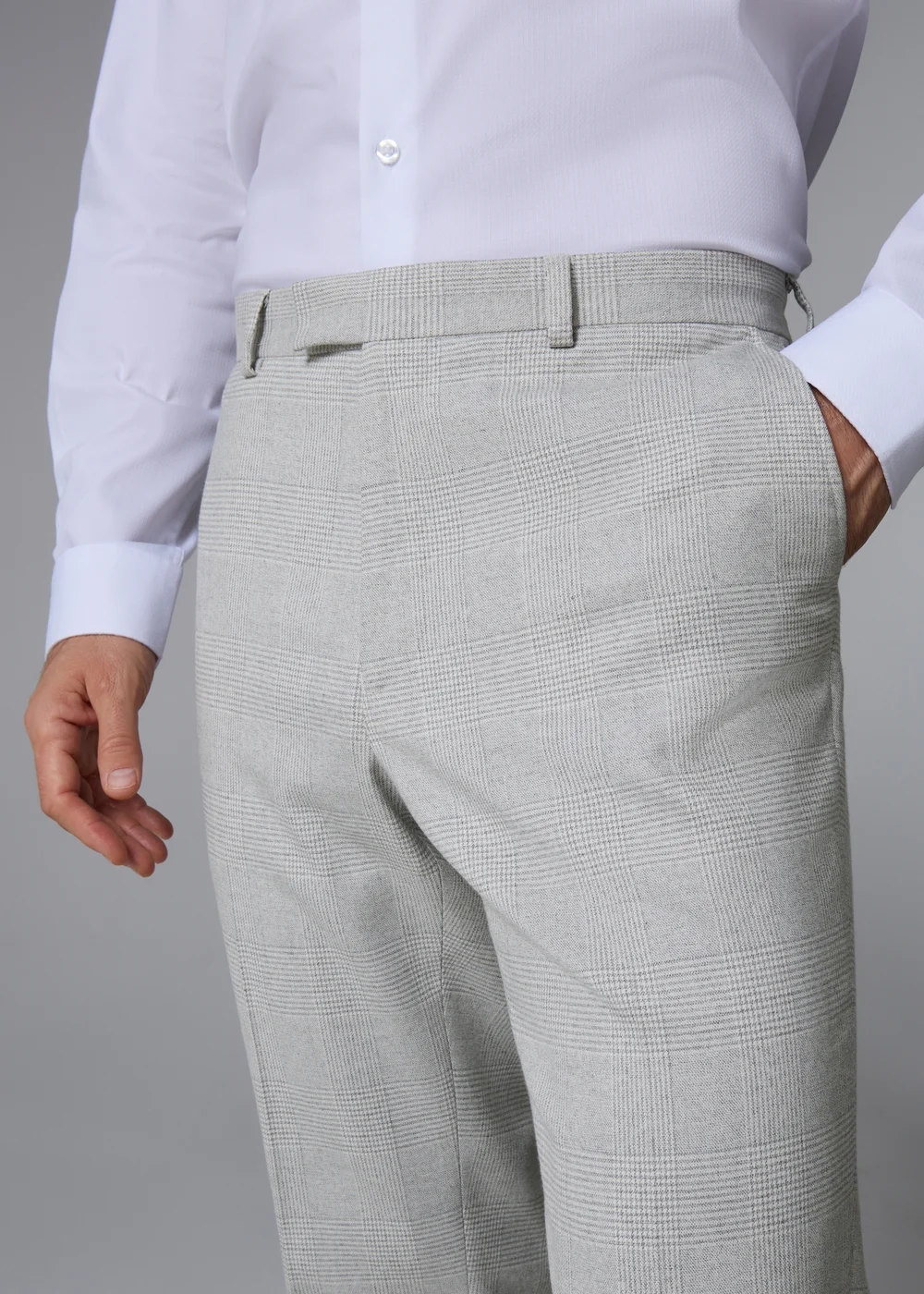 Taylor & Wright Elwood Grey Tailored Check Suit Trousers - 36 Waist 29 Leg Image 4