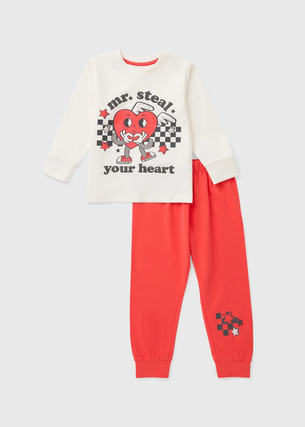 Kids Red Mr Steal Valentines Pyjama Set (1-7yrs) - 1 half year to 2 Image 1