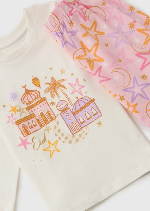 Girls Pink Eid Pyjama Set (1-13yrs) - 1 half year to 2 Image 2