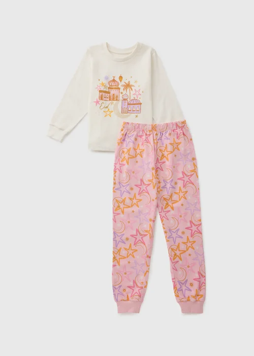 Girls Pink Eid Pyjama Set (1-13yrs) - 1 half year to 2 Image 1