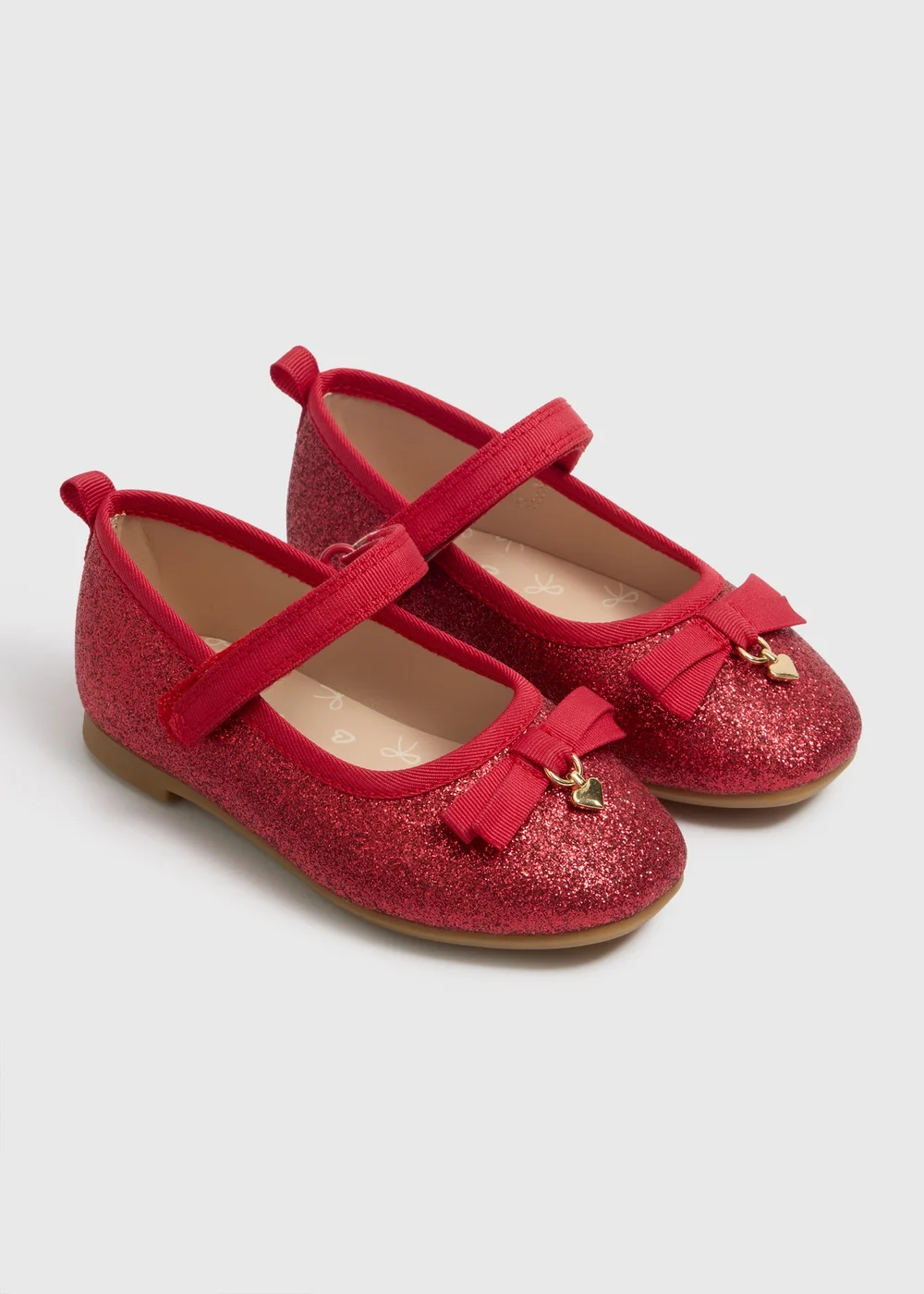 Girls Red Glitter Occasion Ballet Shoes (Younger 4-9) - Size 4 Infants Image 1
