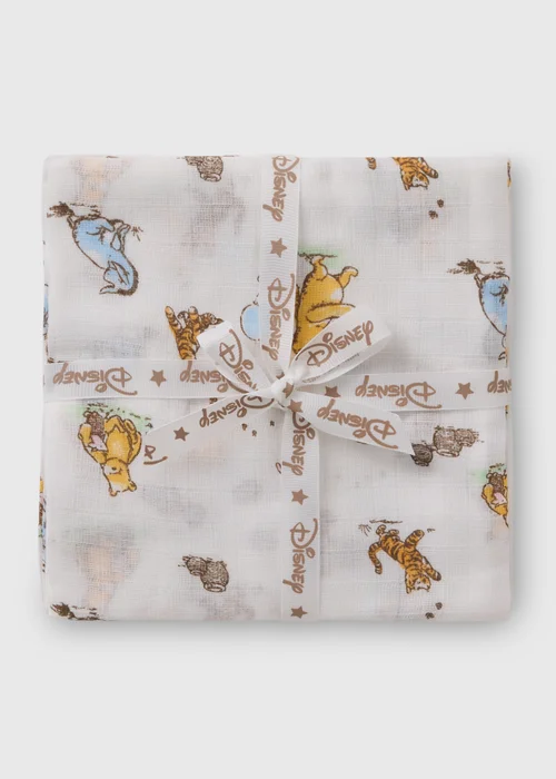 Disney 3 Pack Winnie The Pooh Baby Cream Muslin Cloths - One Size Image 1