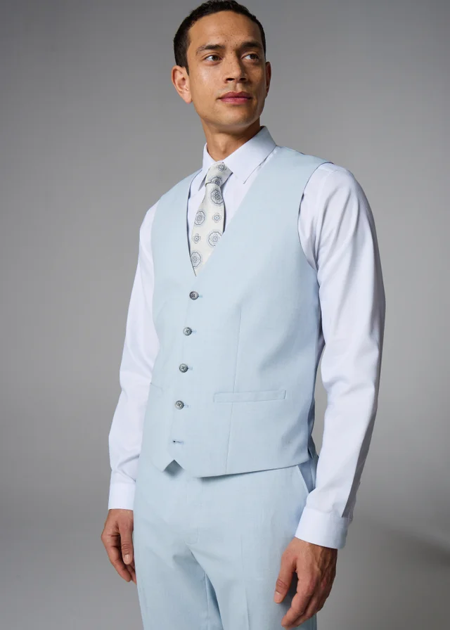 Taylor & Wright Light Blue Everly Slim Fit Waistcoat