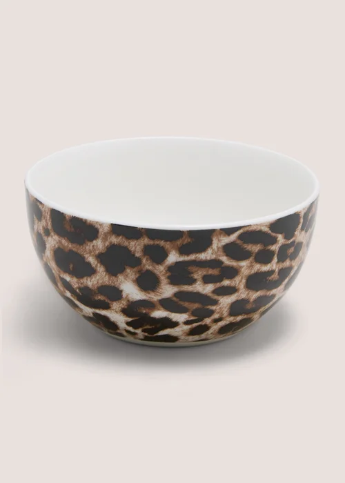 Brown Leopard Print Bowl Image 1