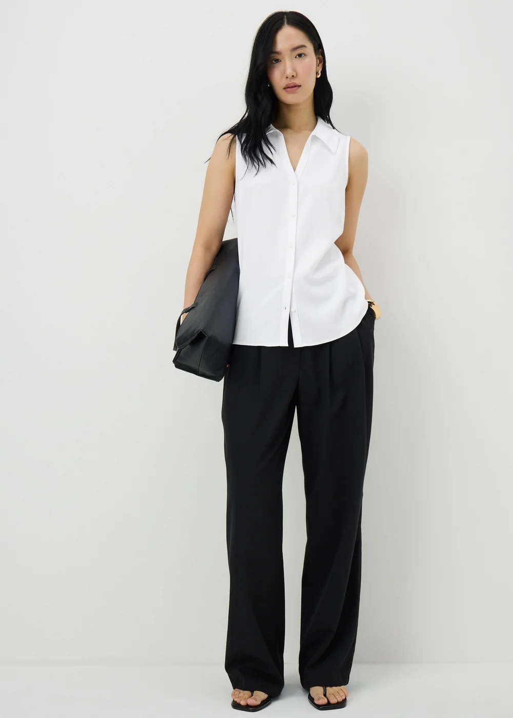 White Sleeveless Clipper Shirt - 28 Image 1