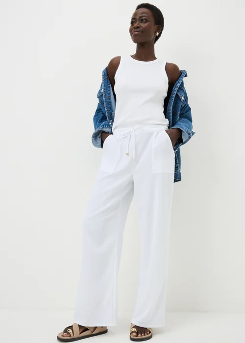 White Full Length Clipper Trousers - 20 Image 1