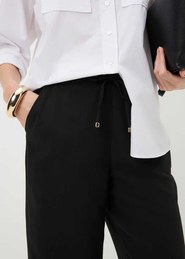 Black Cropped Clipper Trousers