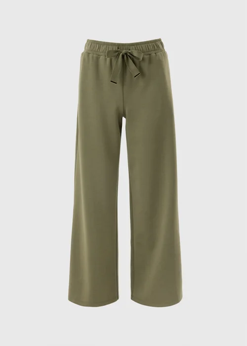 Khaki Scuba Co Ord Wide Leg Trousers - Size 20 29 leg Image 4