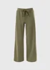 Khaki Scuba Co Ord Wide Leg Trousers - Size 20 29 leg Image 4