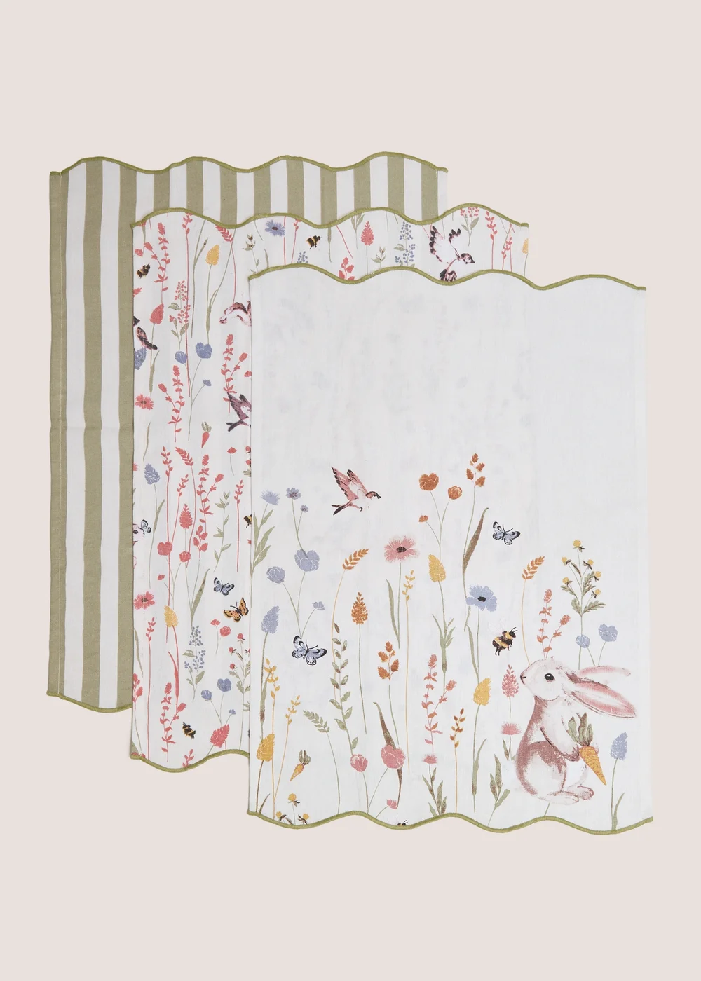 3 Pack Rabbit Tea Towels Image 1