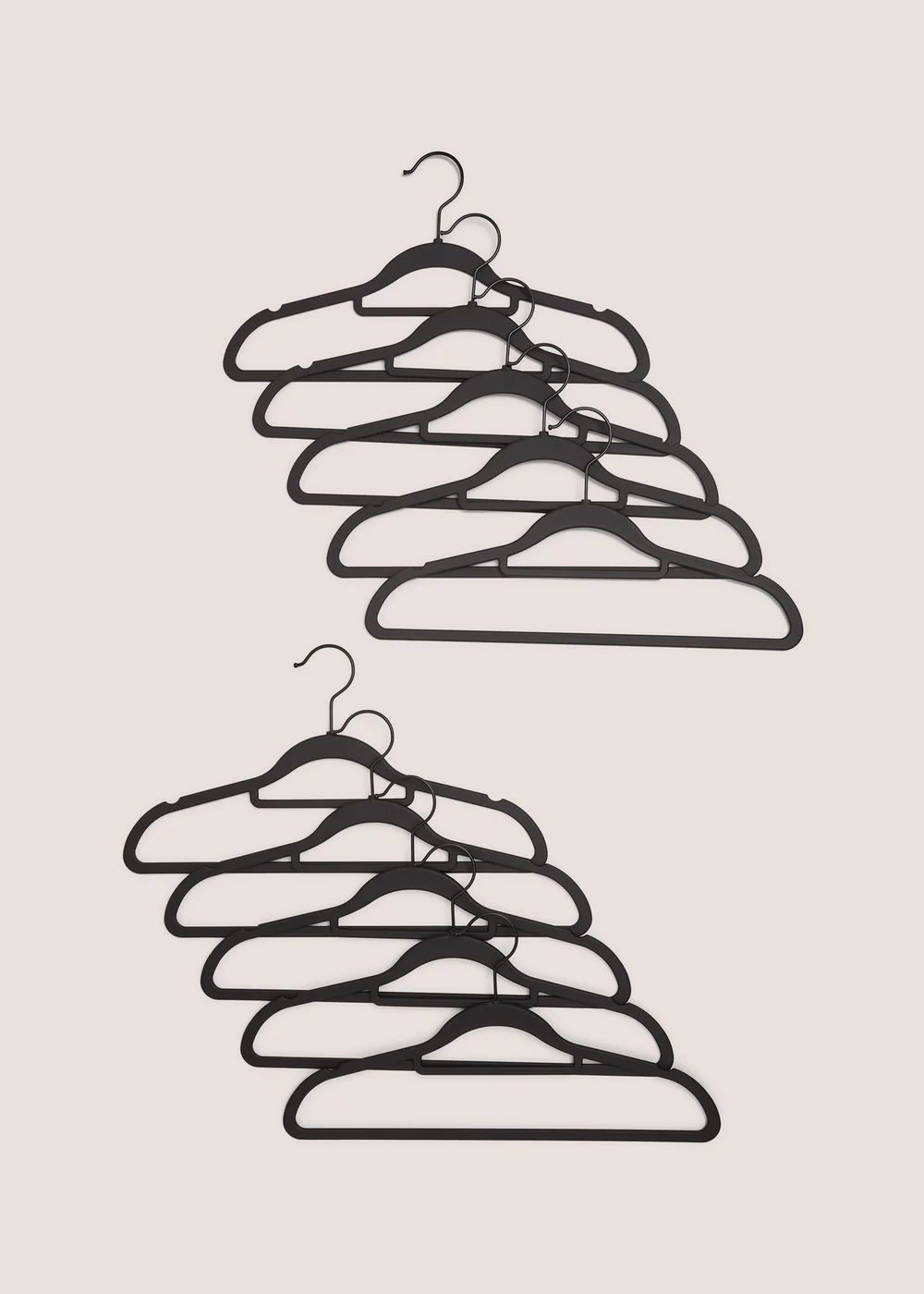 10 Pack Black Rubber Clothes Hangers Image 1