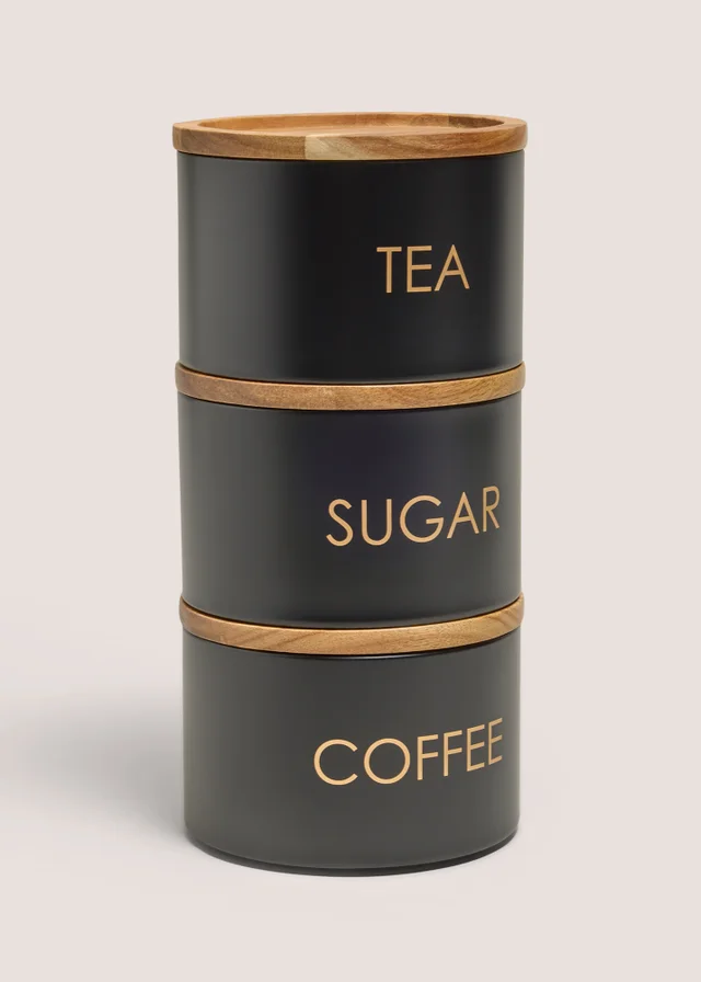 Black Stackable Canisters