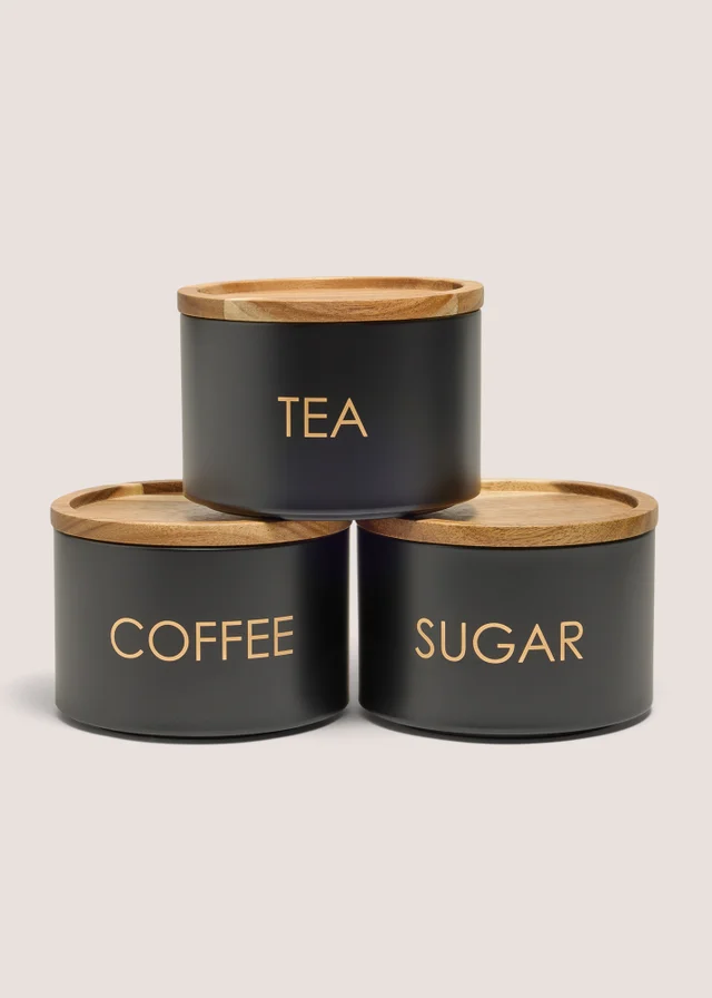 Black Stackable Canisters