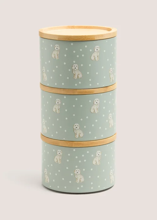 Green Cockapoo Stackable Canisters Image 1