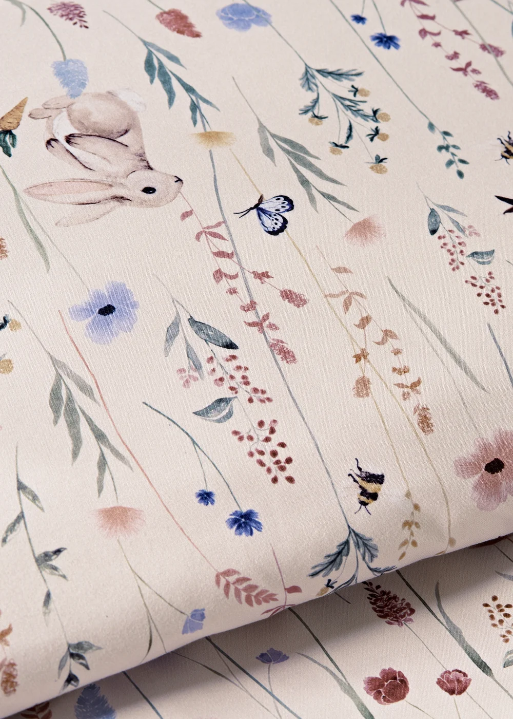 Pink Floral Bunny Duvet Set - Single Image 3