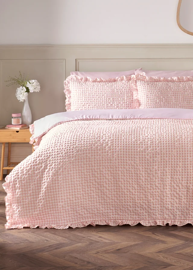 Pink Gingham Duvet Set