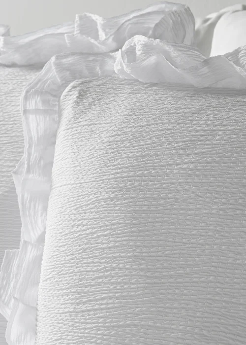 White Frill Textured Duvet Set - Double Image 2