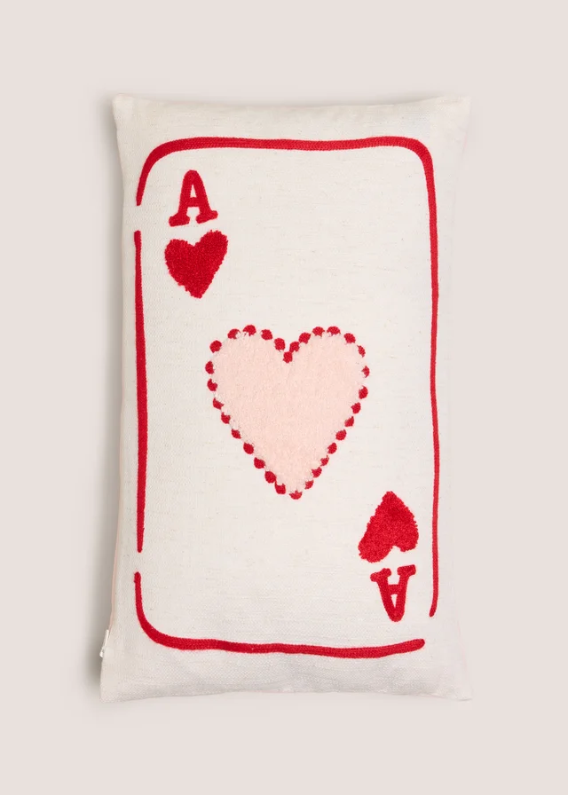 Ace Heart Embroidered Cushion