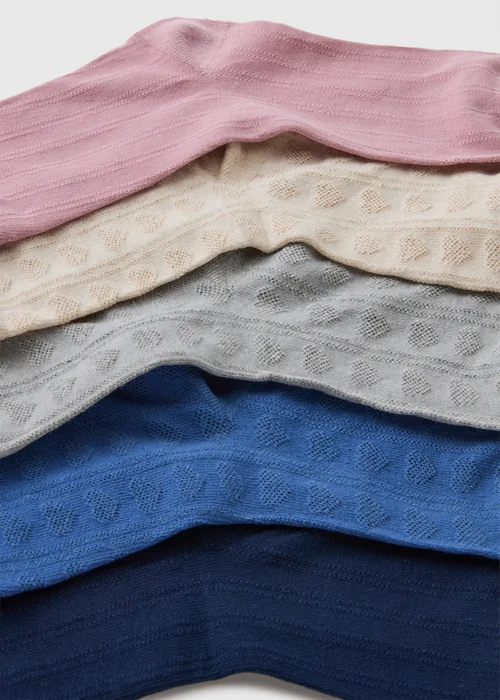 5 Pack Multi Ankle Socks - One Size Image 2