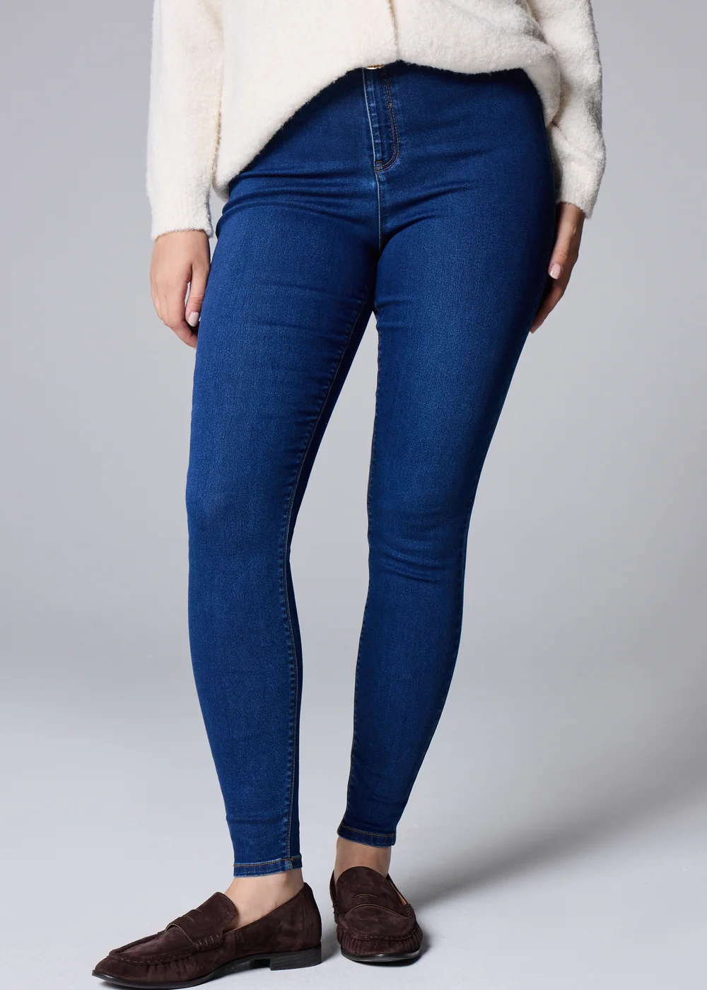 Petite Darkwash Jessie Stretch High Rise Skinny Jeans - 6 Image 3