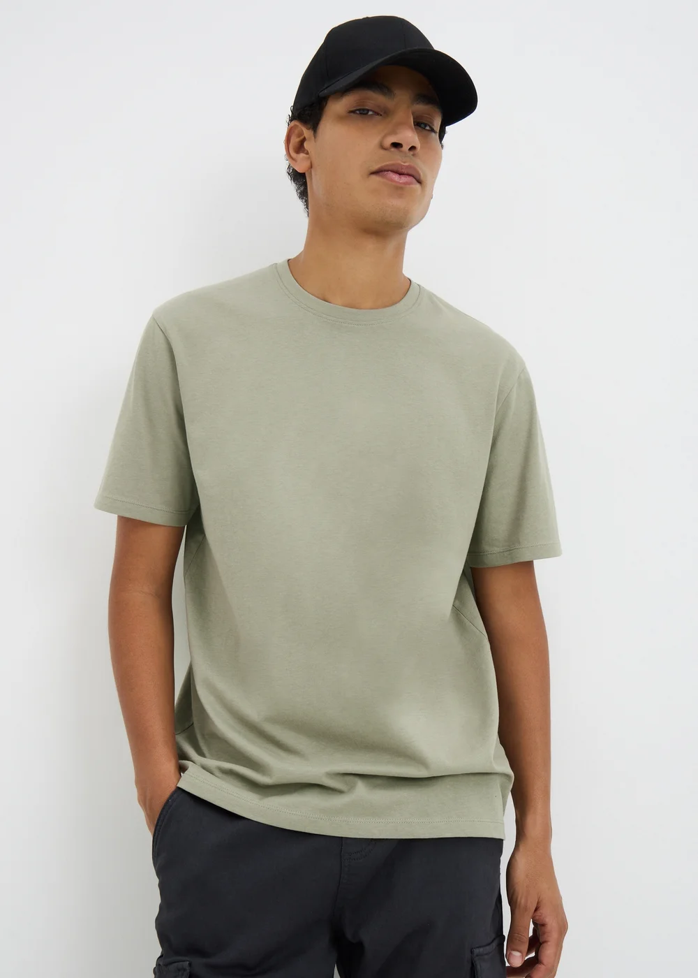 Khaki Essential Crew Neck T-Shirt - XS Image 1