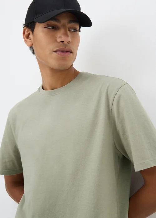 Khaki Essential Crew Neck T-Shirt - XS Image 3