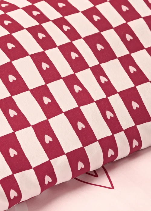 Pink & Red Heart Duvet Set - Single Image 3