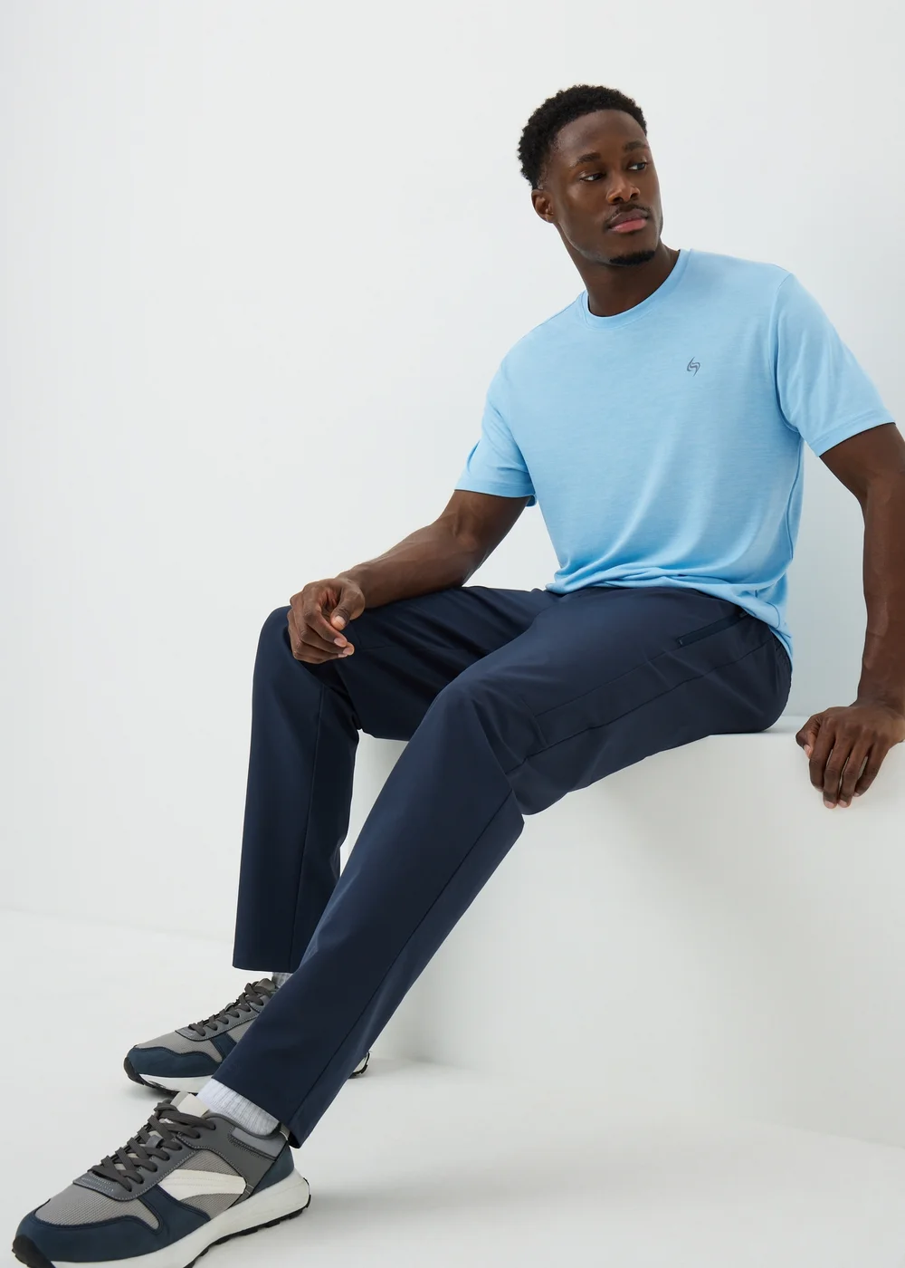 Souluxe Blue Two-Tone Sports T-Shirt - XS Image 1