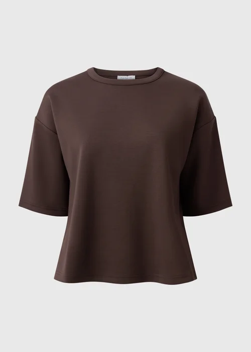 Chocolate Brown Scuba Boxy Co Ord T-Shirt - S Image 4