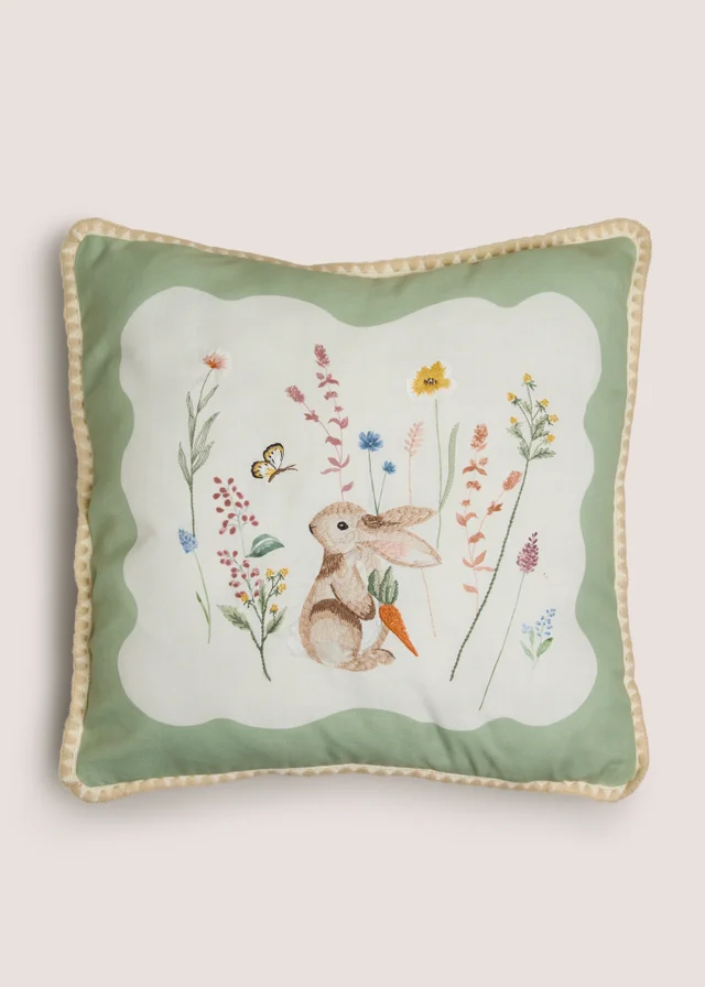 Bunny Embroidered Cushion