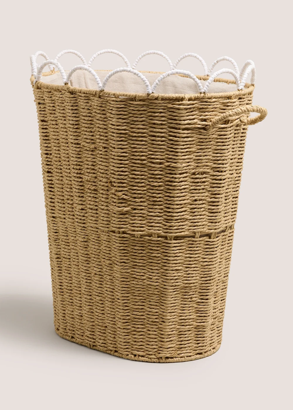 Cut Out Scallop Edge Laundry Basket Image 1