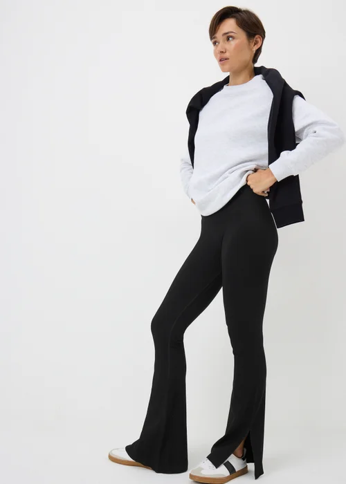 Black Washed Flare Leggings - XL Image 2