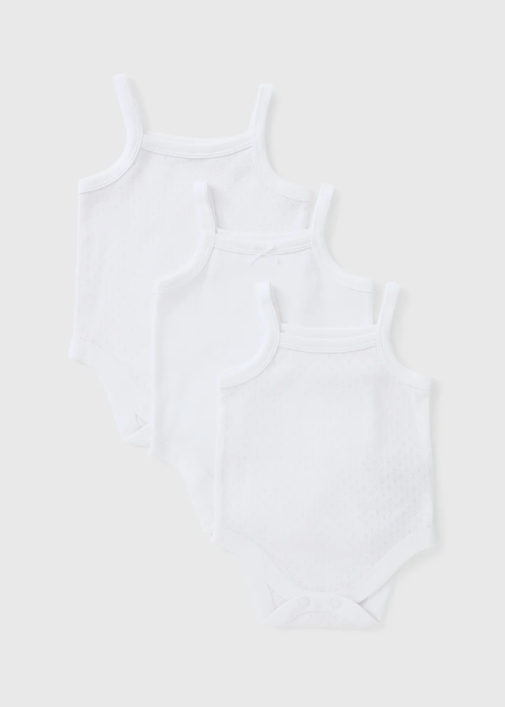 3 Pack Baby White Cami Bodysuits (Newborn-23mths) - Up to 1 Month Image 1