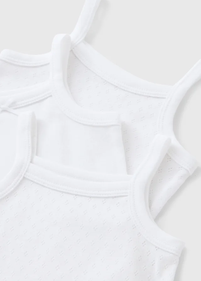 3 Pack Baby White Cami Bodysuits (Newborn-23mths)