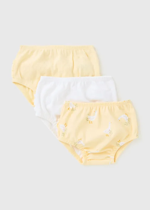 3 Pack Baby Yellow Frill Knickers (Newborn-23mths) - 0-3 months Image 1