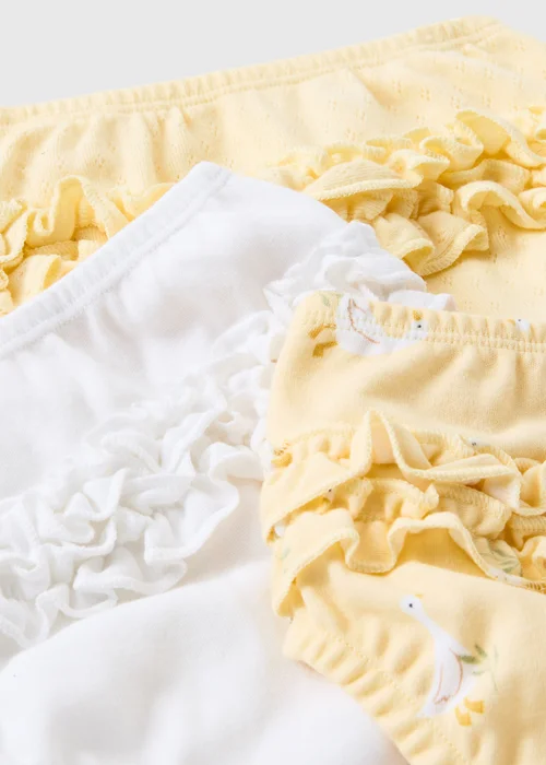 3 Pack Baby Yellow Frill Knickers (Newborn-23mths) - 0-3 months Image 2