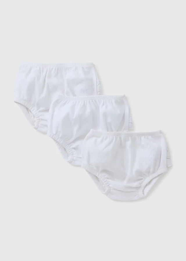 3 Pack Baby White Frill Knickers (Newborn-23mths)