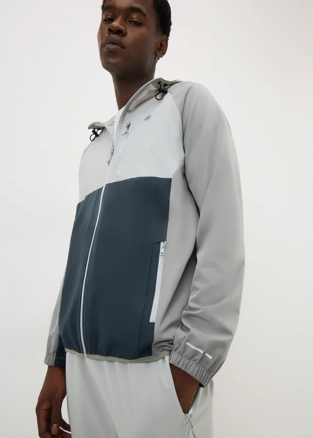 Souluxe Grey Woven Zip Co Ord Sports Jacket