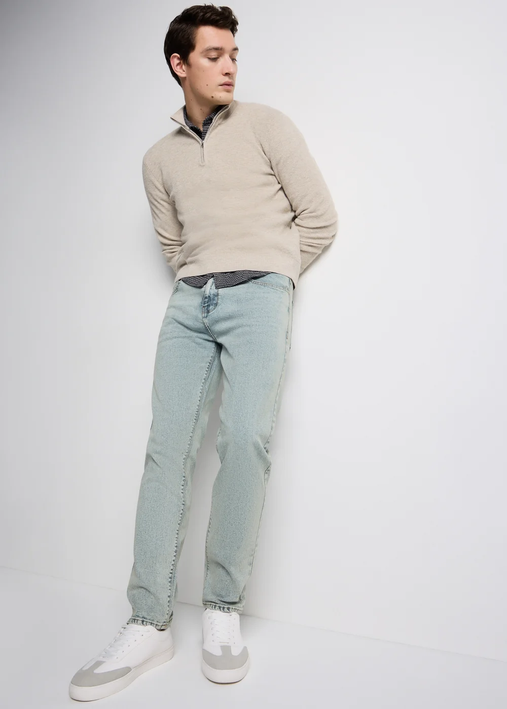 Blue Grey Tapered Fit Jeans - 34 L Image 2