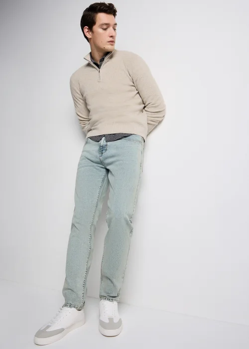 Blue Grey Tapered Fit Jeans - 34 L Image 2