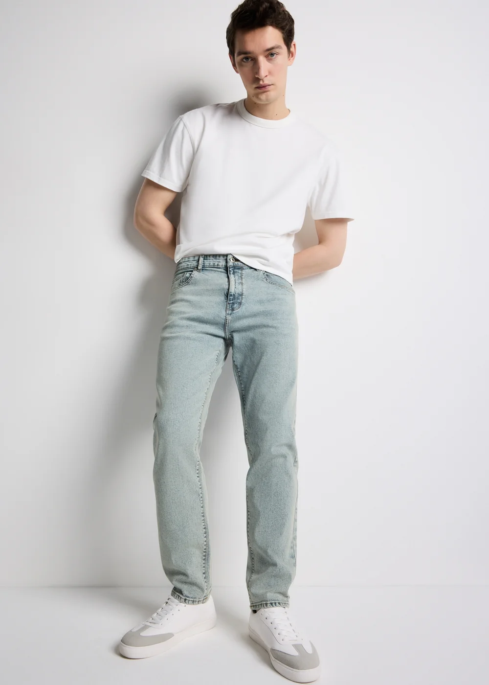 Blue Grey Tapered Fit Jeans - 34 L Image 1