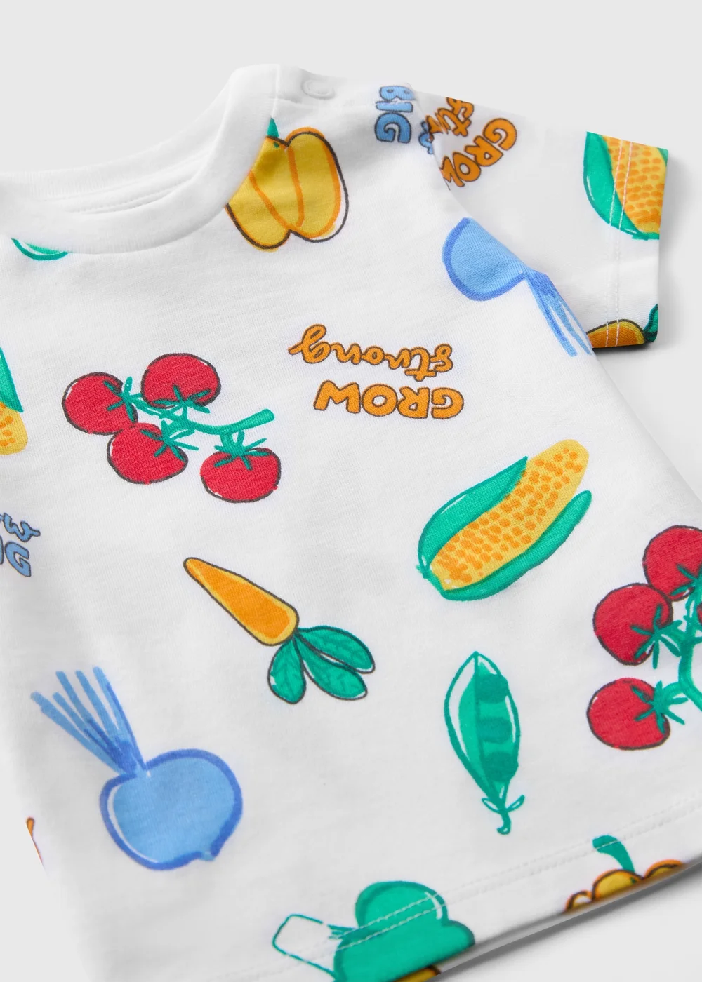 Baby Cream Veg Print T-Shirt (Newborn-23mths) - Up to 1 Month Image 2