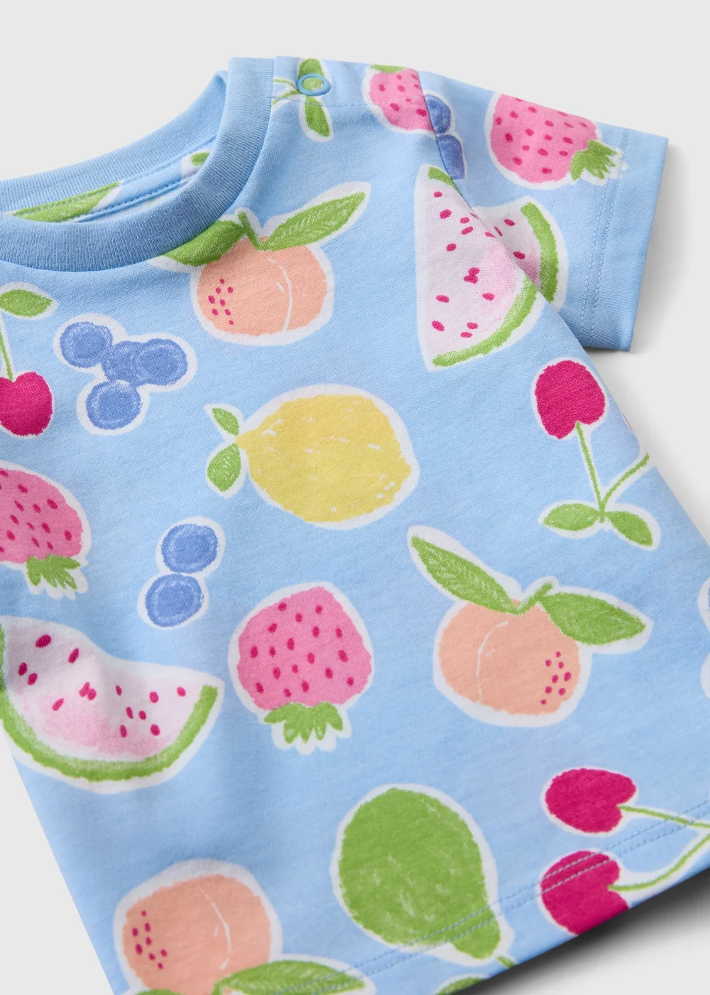 Baby Blue Fruit Print T-Shirt (0-23mths) - 0-3 months Image 2