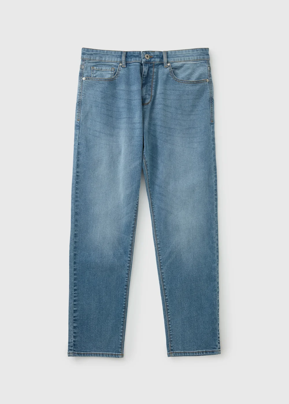 Mid Wash Tapered Fit Jeans - 34 L Image 5