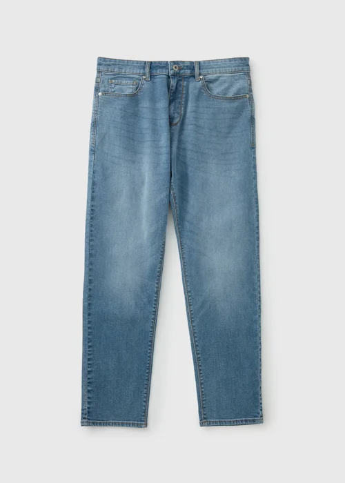 Mid Wash Tapered Fit Jeans - 34 L Image 5