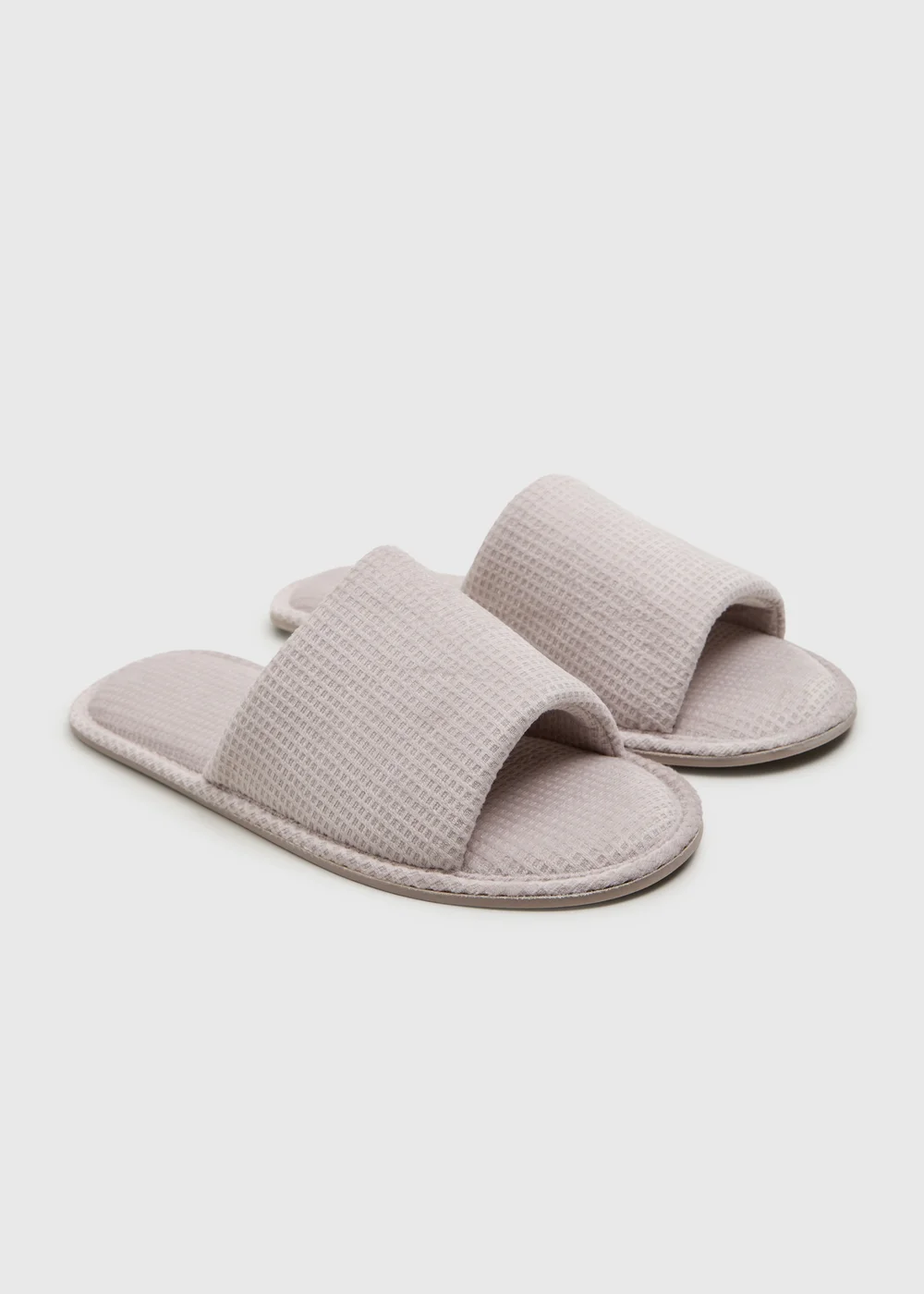 Grey Waffle Slider Slippers - S Image 1